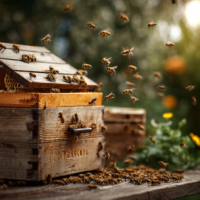 ミツバチと蜂の巣 ミツロウ 手作りコスメ材料